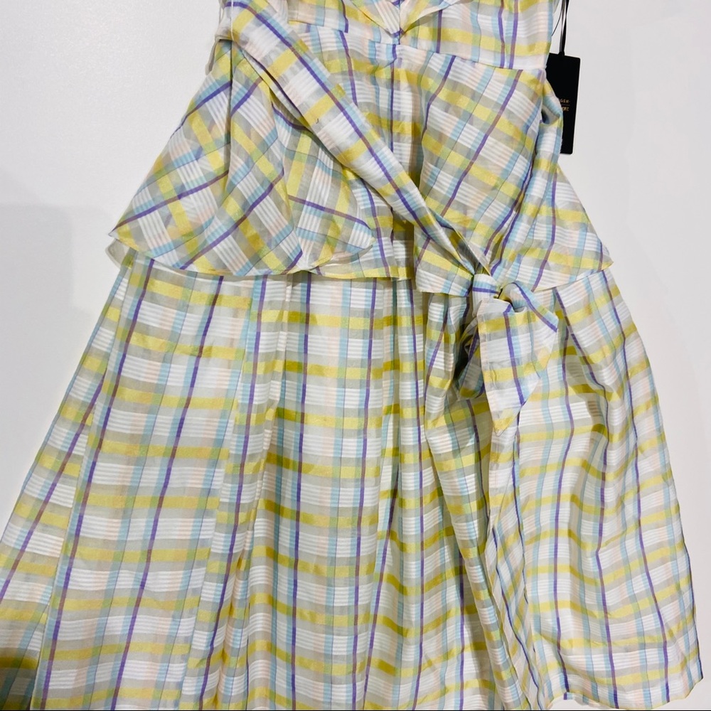 Halogen X Atlantic-Pacific Bow Plaid Ruffle Dress - Picture 4 of 7